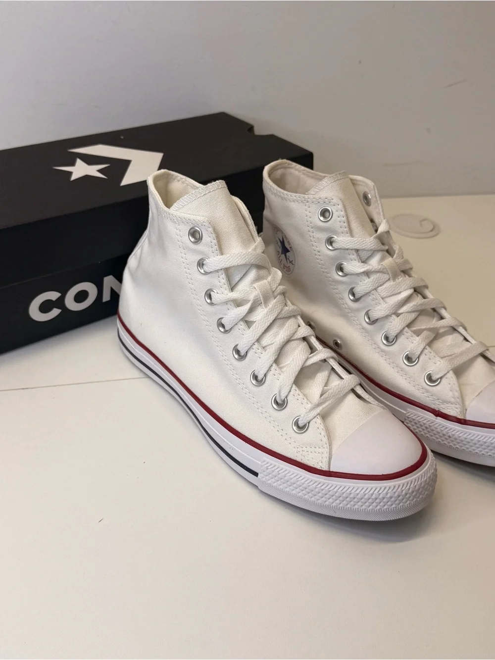 Converse Chuck Taylor All Star Hi Optical White Canvas Sneakers Women’s 10 NIB